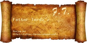 Fetter Teréz névjegykártya